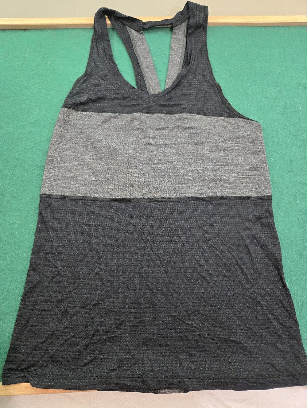 Lululemon Women's Black and Gray Racerback Tank Top